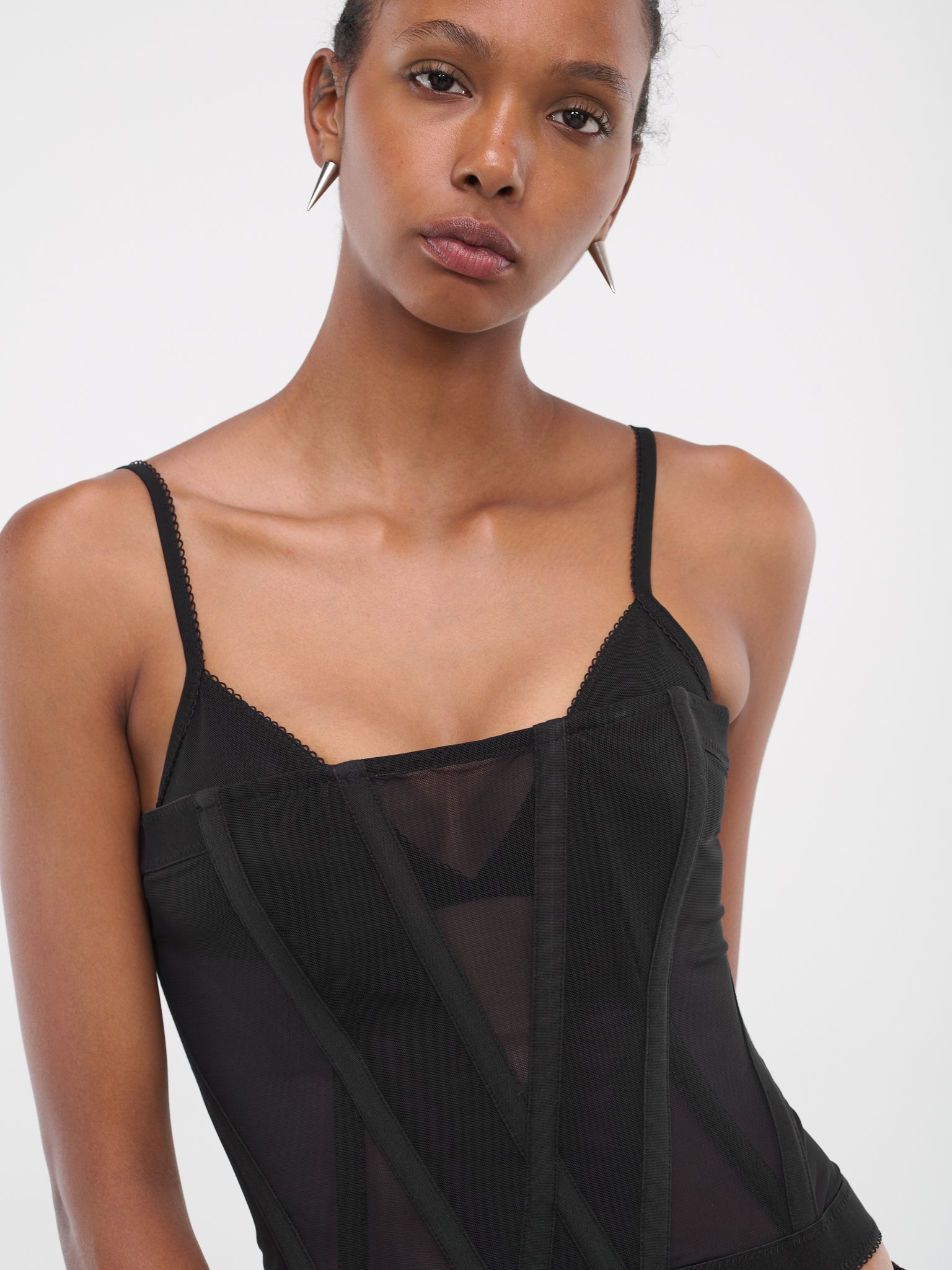 Oblique Mesh Corset (A3619P23-1000-BLACK)
