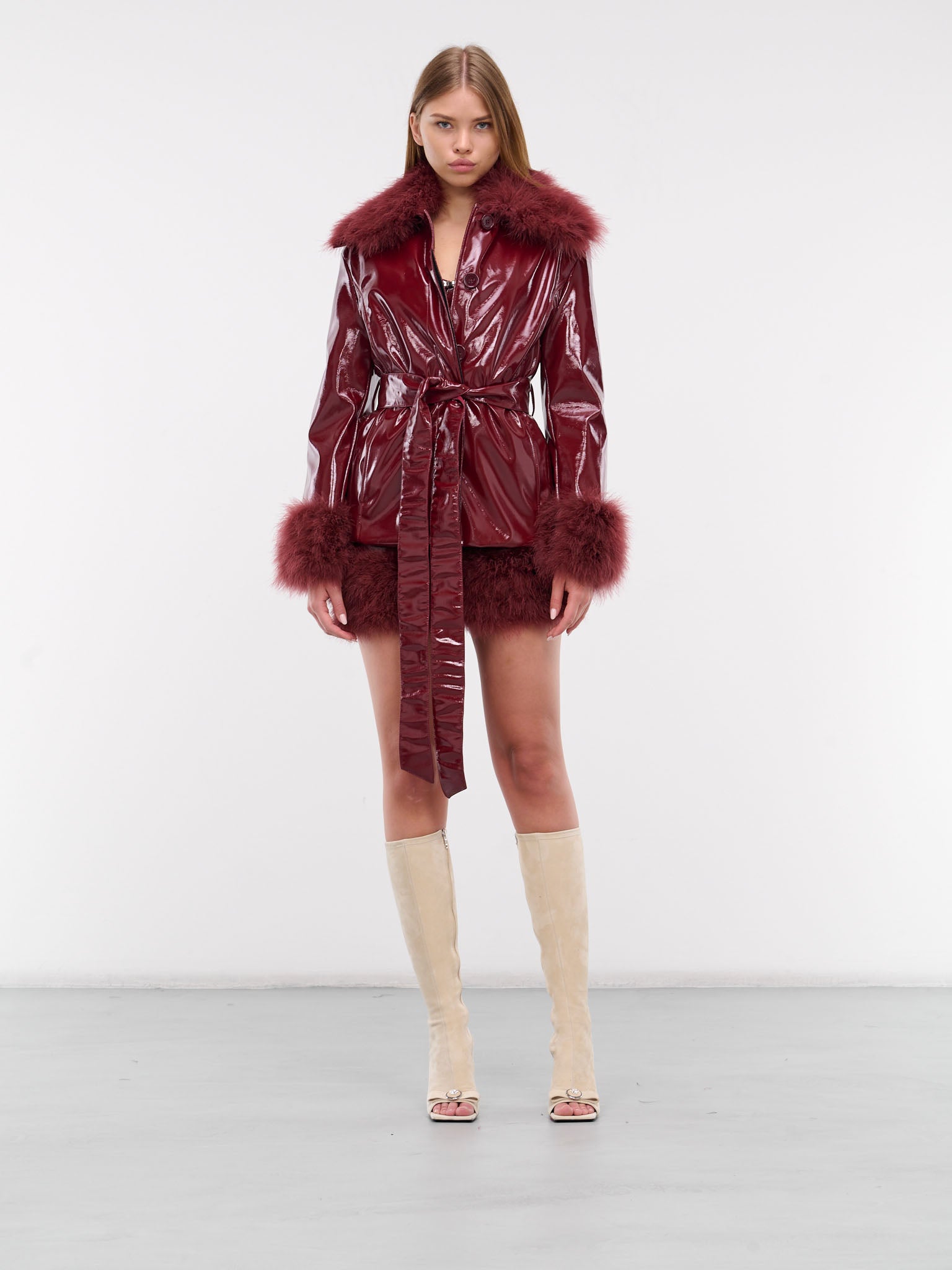 BLUMARINE Feather Trim Mini Skirt | H. Lorenzo - styled
