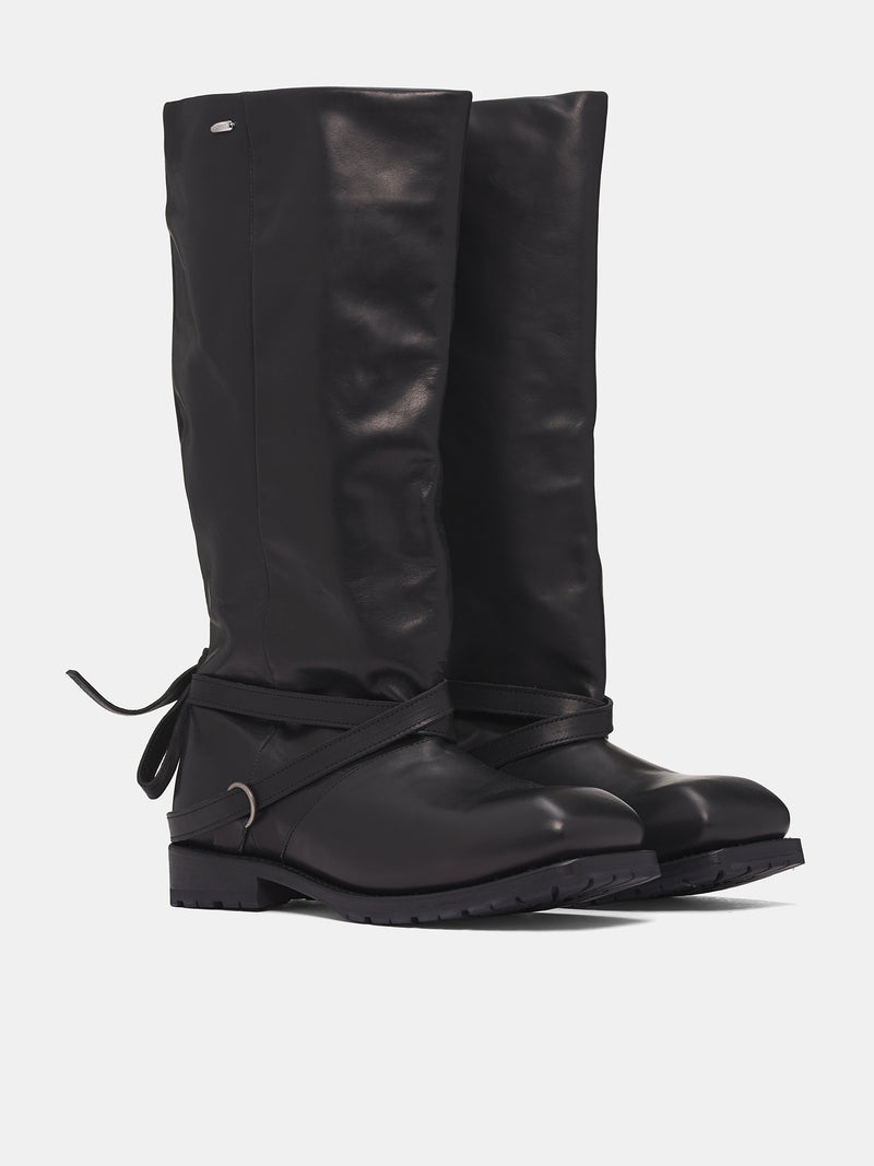 Black High Engine Leather Boots (A4257HB-HIGH-ENGINE-BLACK)
