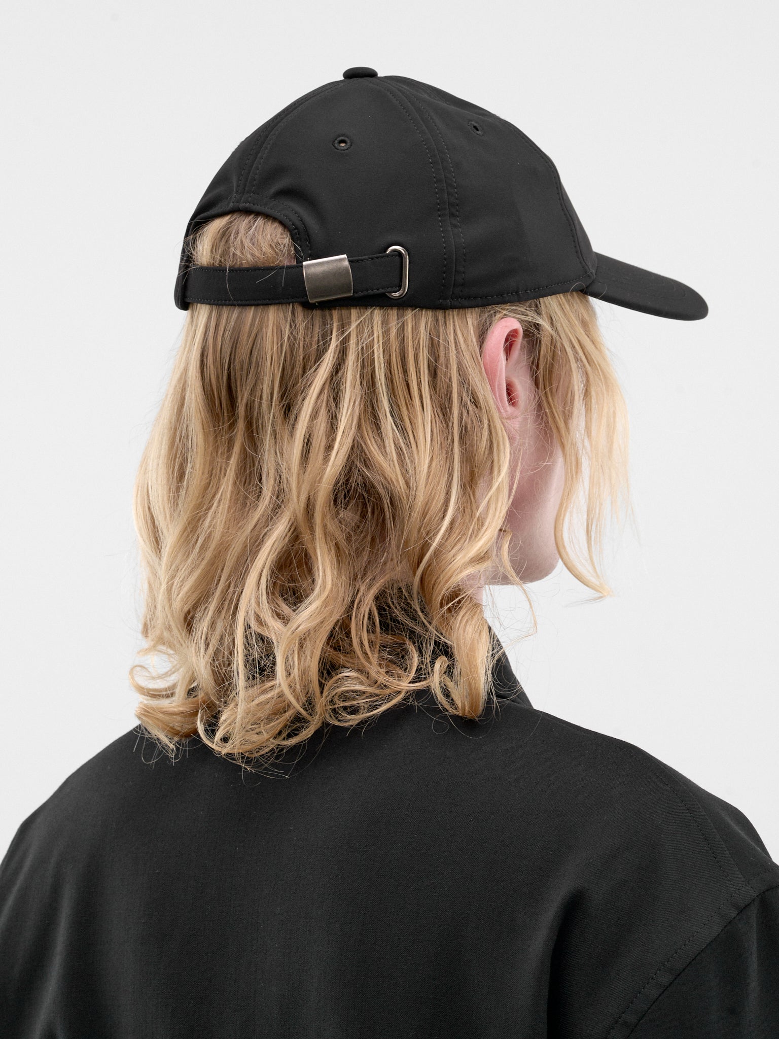 Black Nylon 6-Panel Cap (A4258BP-PITCH-BLACK-MUTED-SCUB)