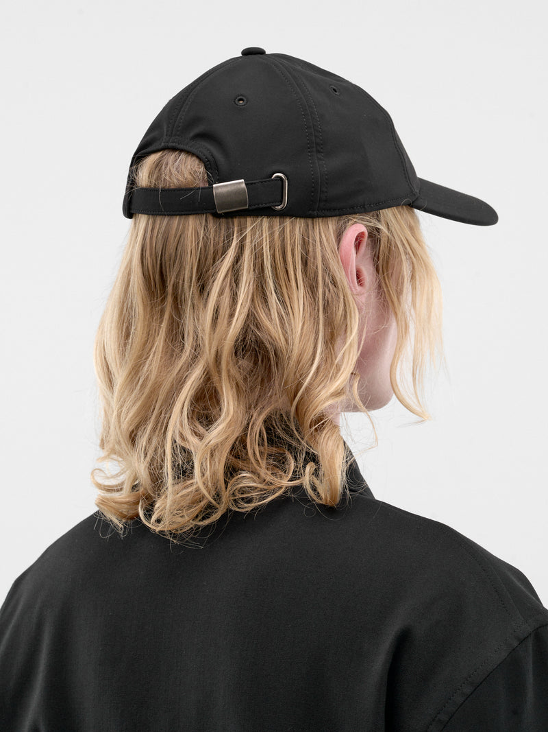 Black Nylon 6-Panel Cap (A4258BP-PITCH-BLACK-MUTED-SCUB)
