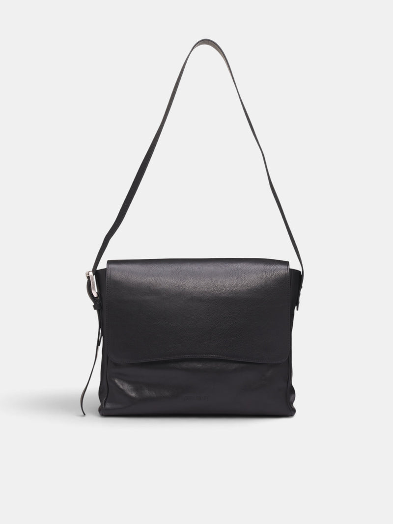 Goat Leather Piston Messenger Bag (A4268BT-BLACK)