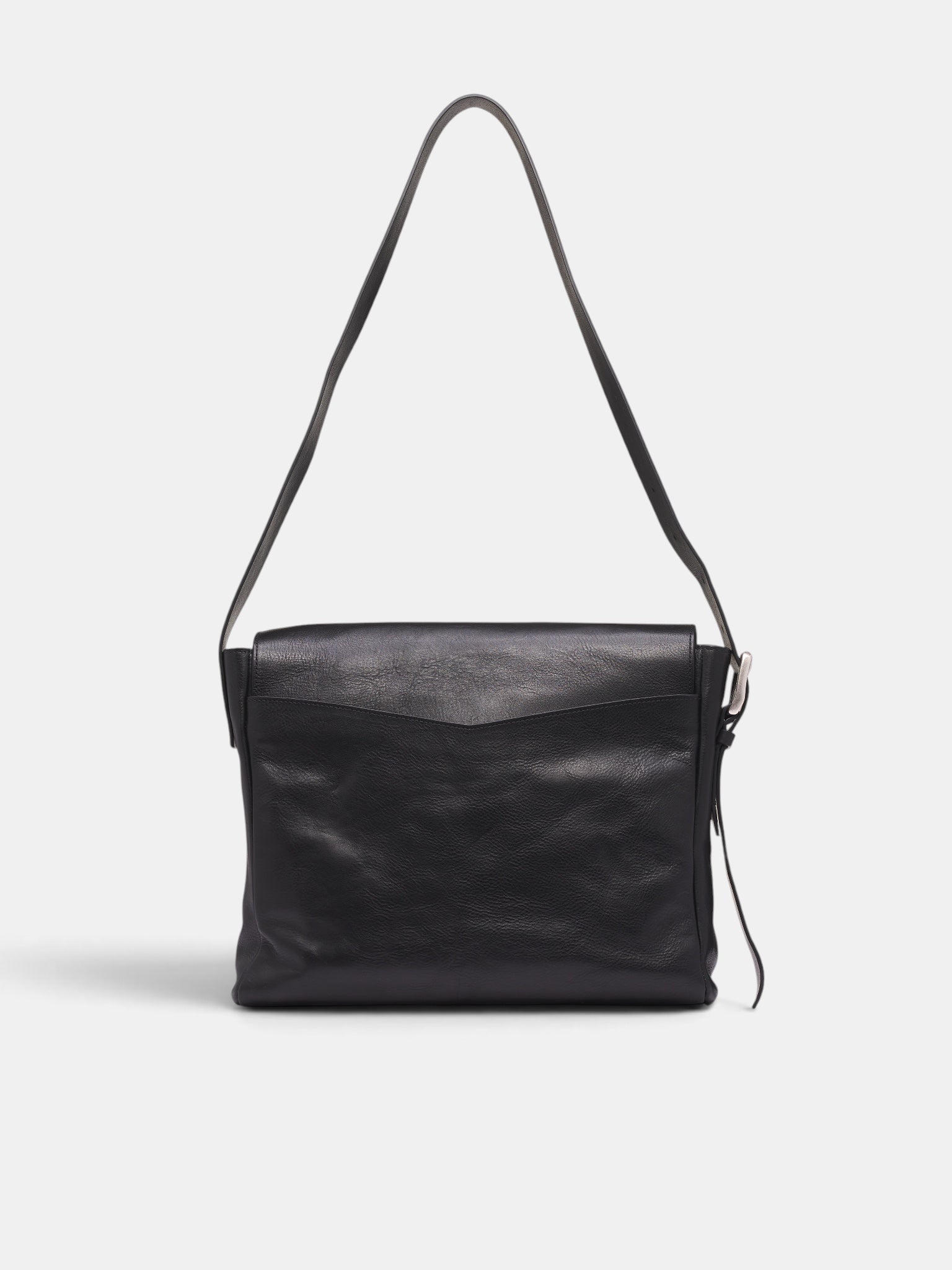 Goat Leather Piston Messenger Bag (A4268BT-BLACK)