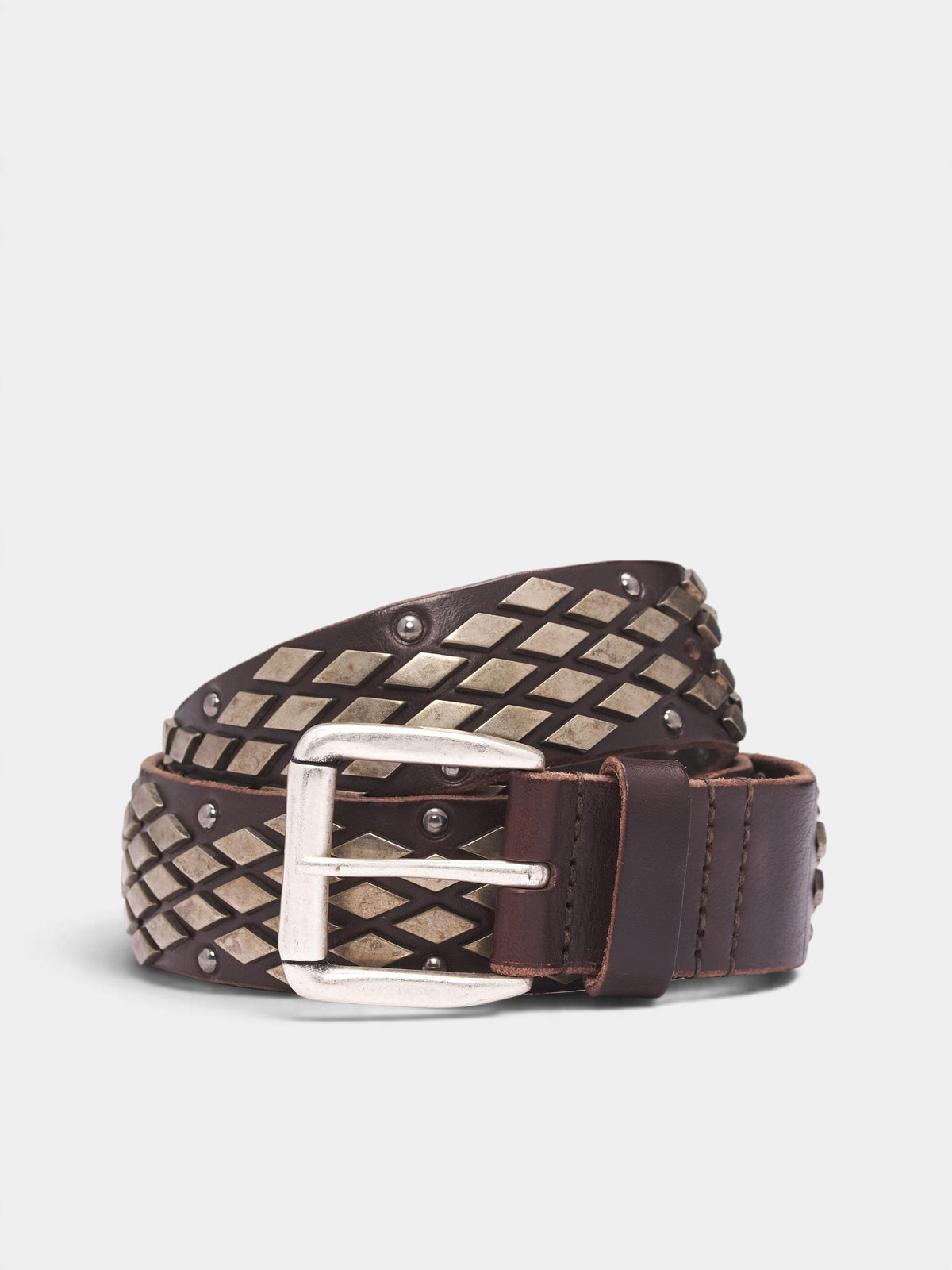 Oily Brown Abstract Snake Belt (A4268SNO-OILY-BROWN)