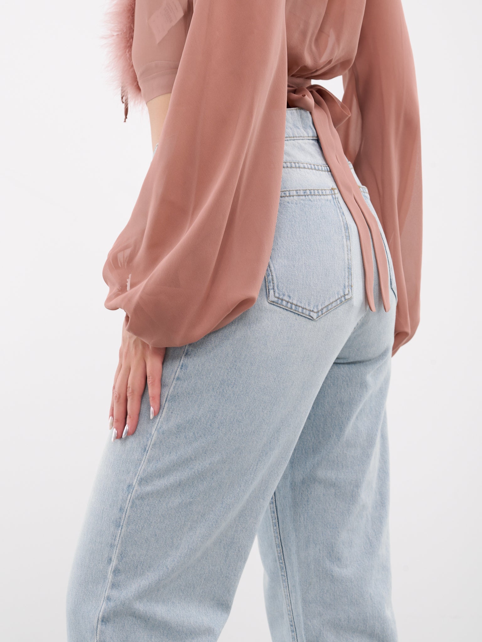 Cropped Denim Jeans (A44-4J087A-D0645-AQUAMARINE)