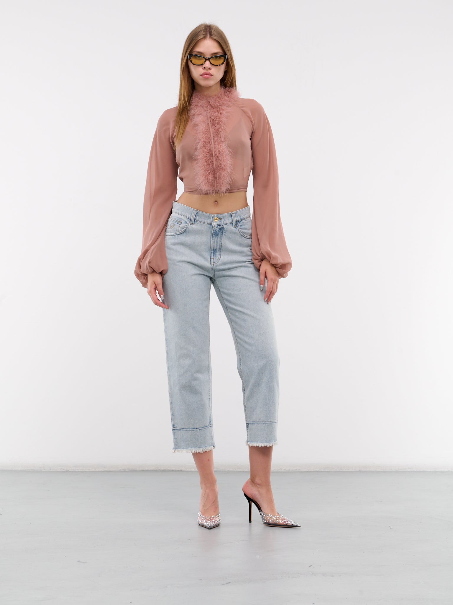 Cropped Denim Jeans (A44-4J087A-D0645-AQUAMARINE)