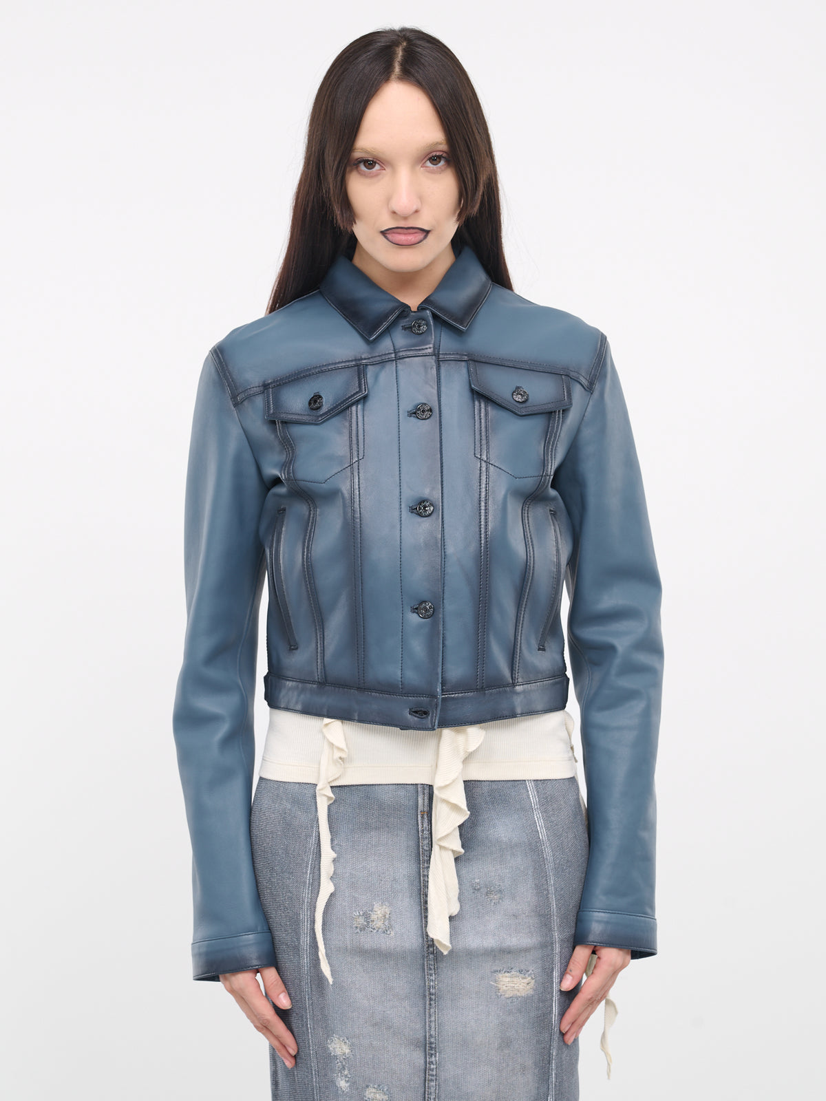Leather Jacket (A70168-BLUE)
