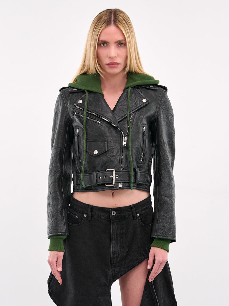 Layered Leather Jacket (A70191-BLACK)