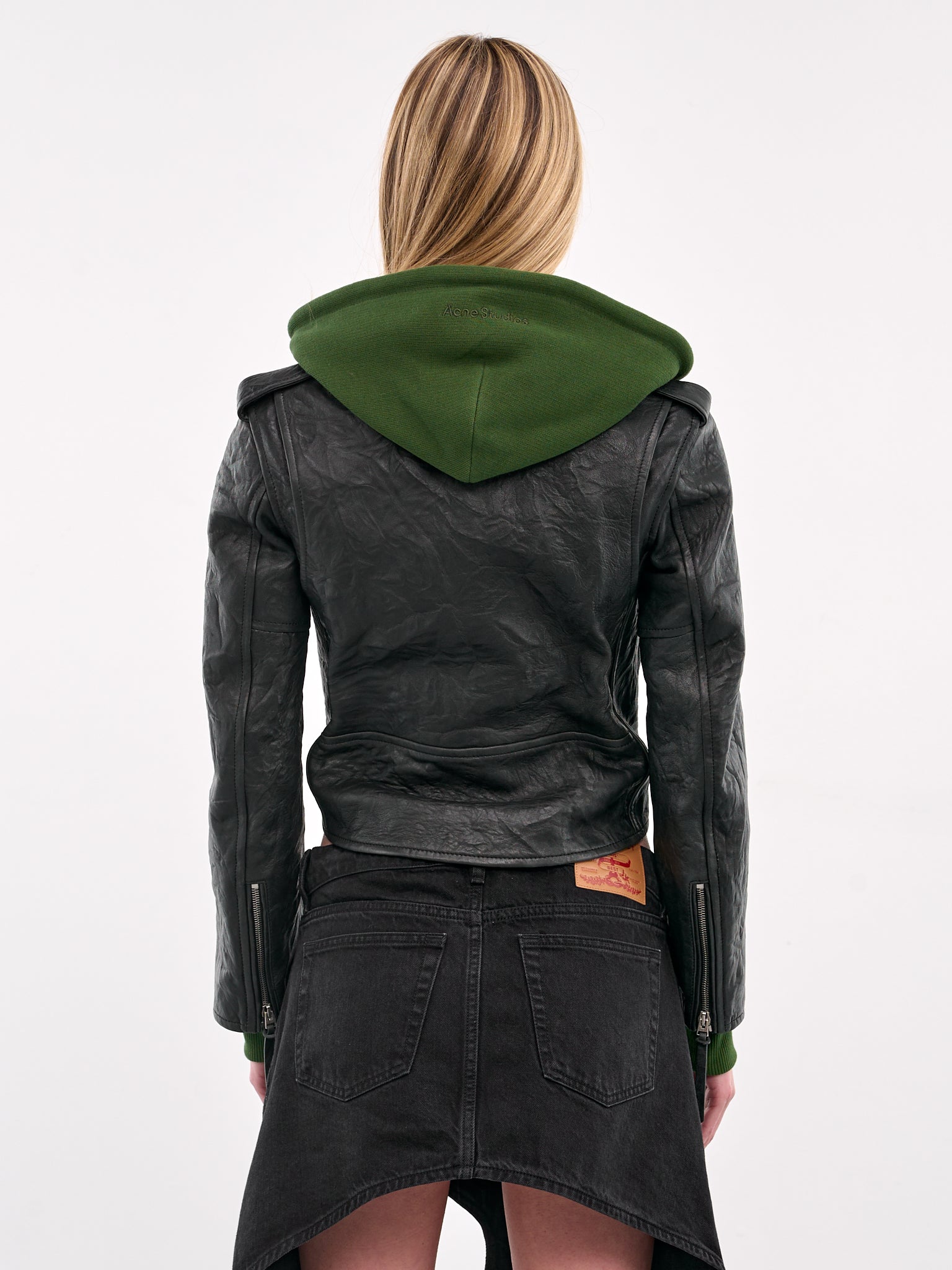 Layered Leather Jacket (A70191-BLACK)
