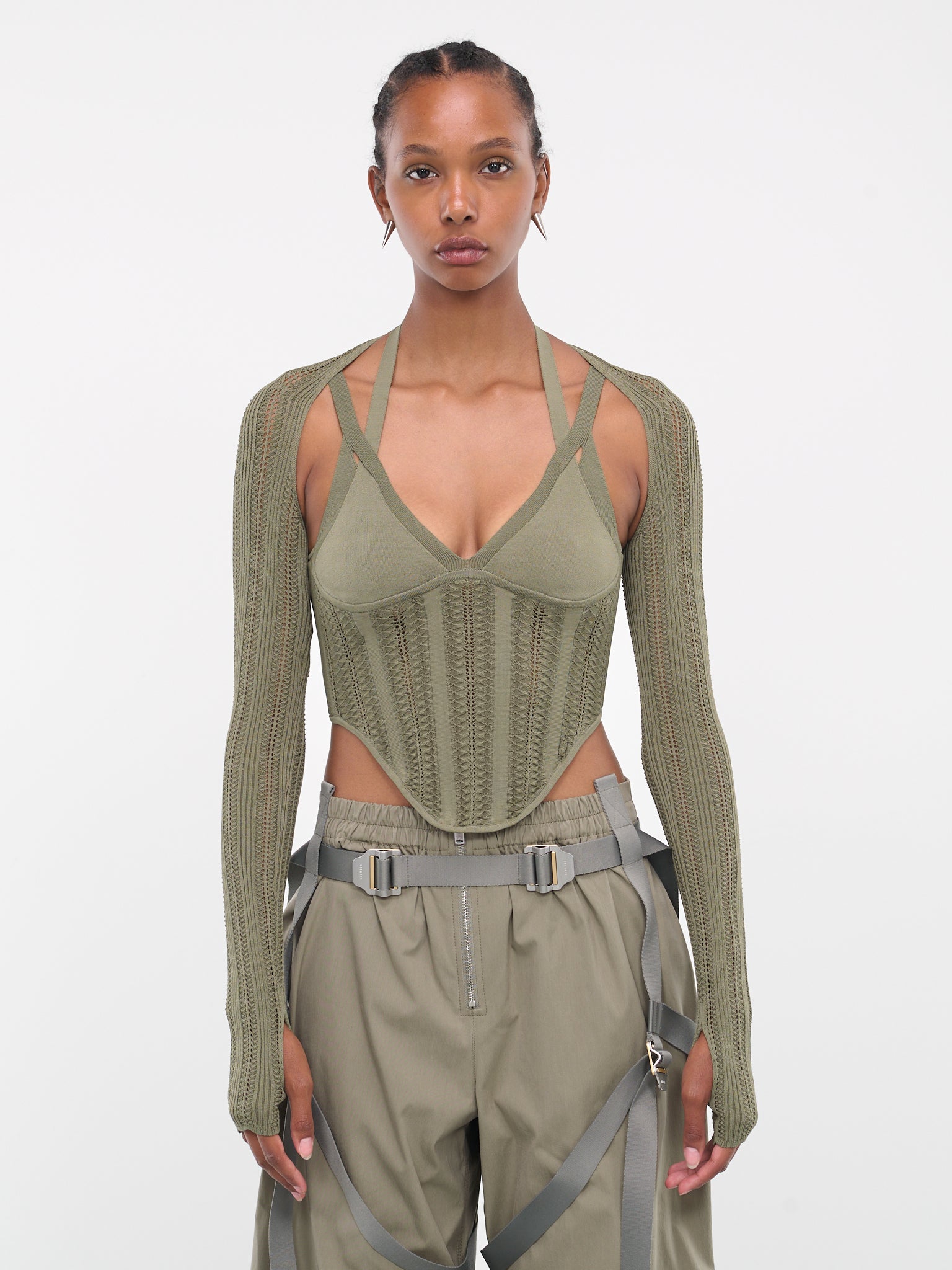Column Corset Top (A7732P23-4033-SAGE-DARK)