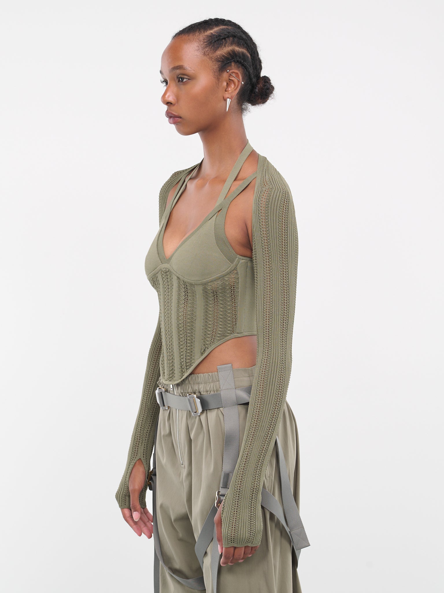 Column Corset Top (A7732P23-4033-SAGE-DARK)