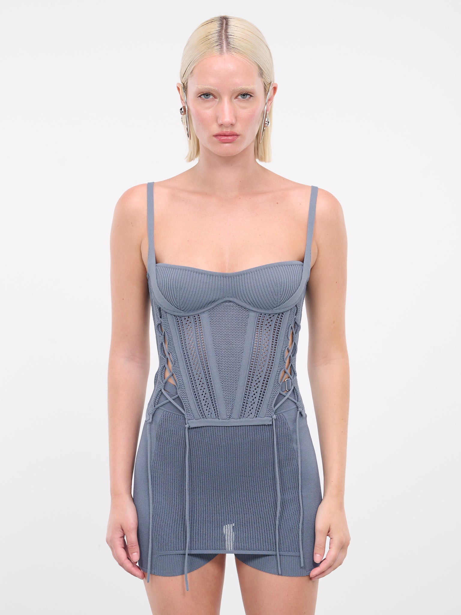 Laced Openwork Corset (A7744-5038-STORM-BLUE)