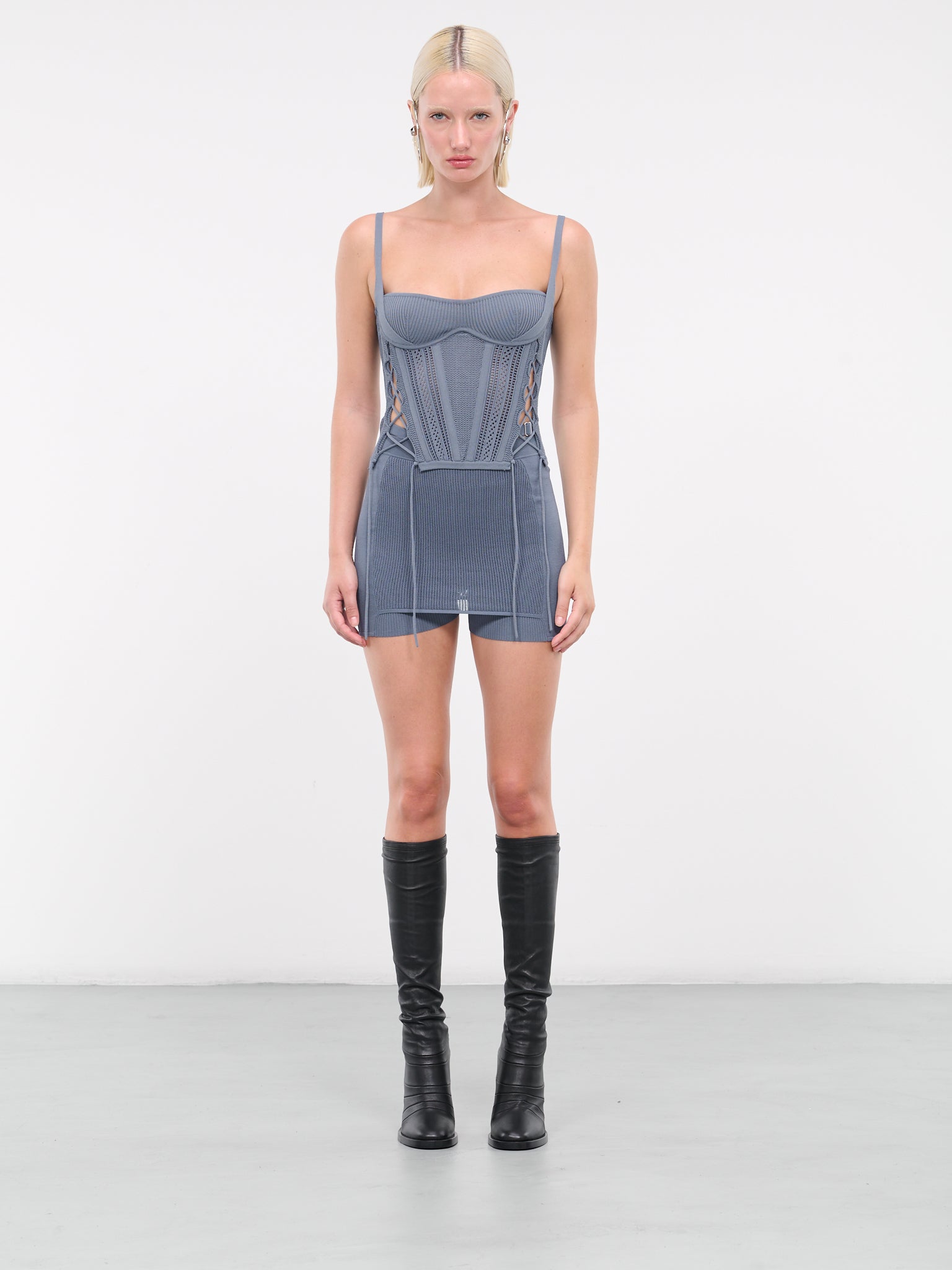 Laced Openwork Corset (A7744-5038-STORM-BLUE)