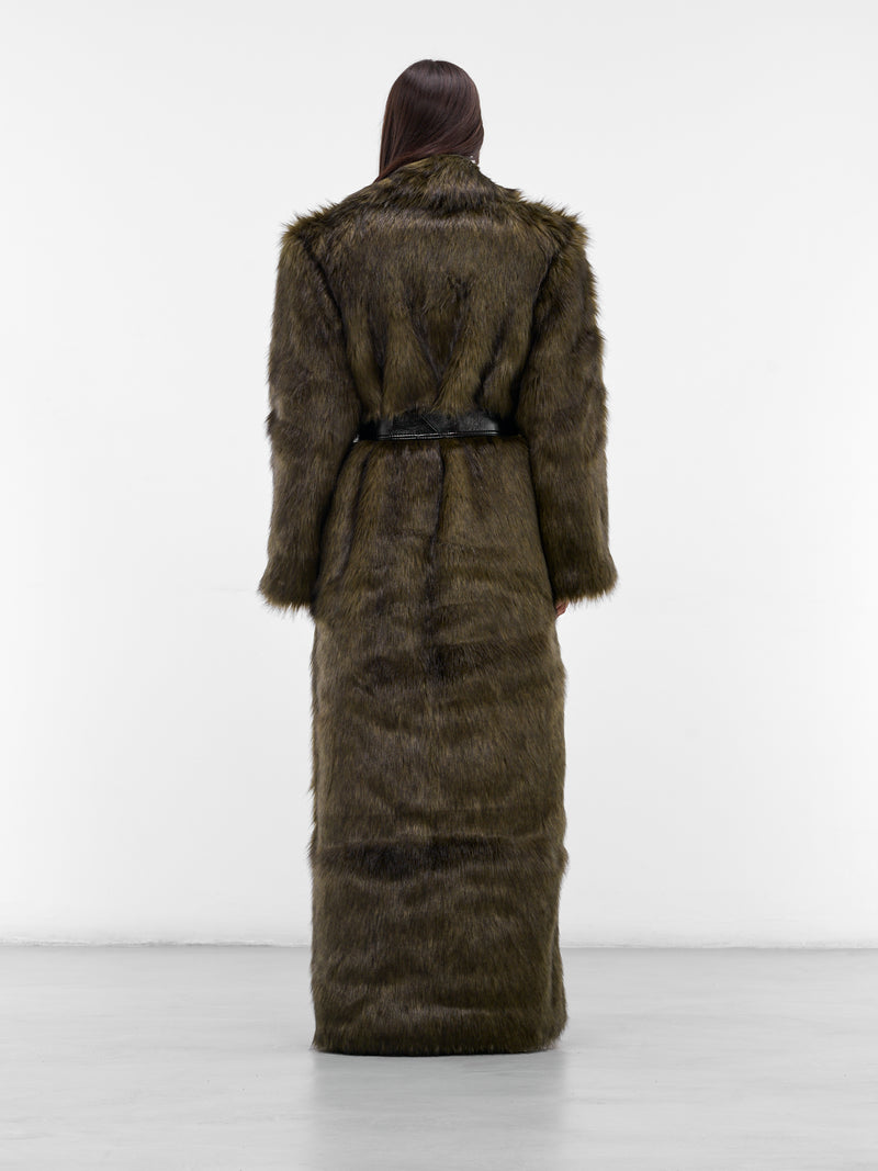 Long Oversized Fur Coat (AAFW25CTPAGN01-DARK-GREEN)