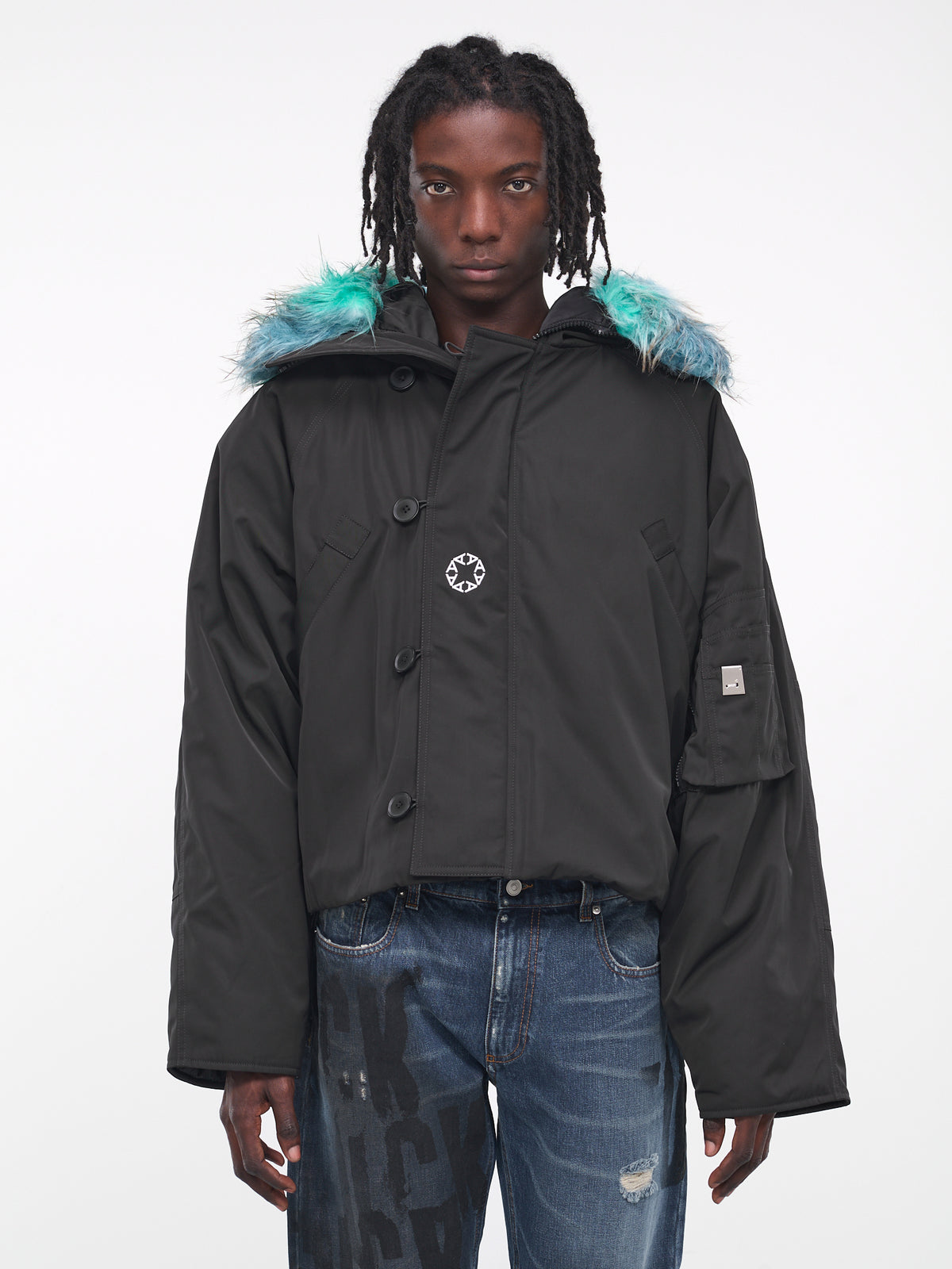 Nylon Logo Parka (AAUOU0425FA02-MTY0001-BLACK-WH)