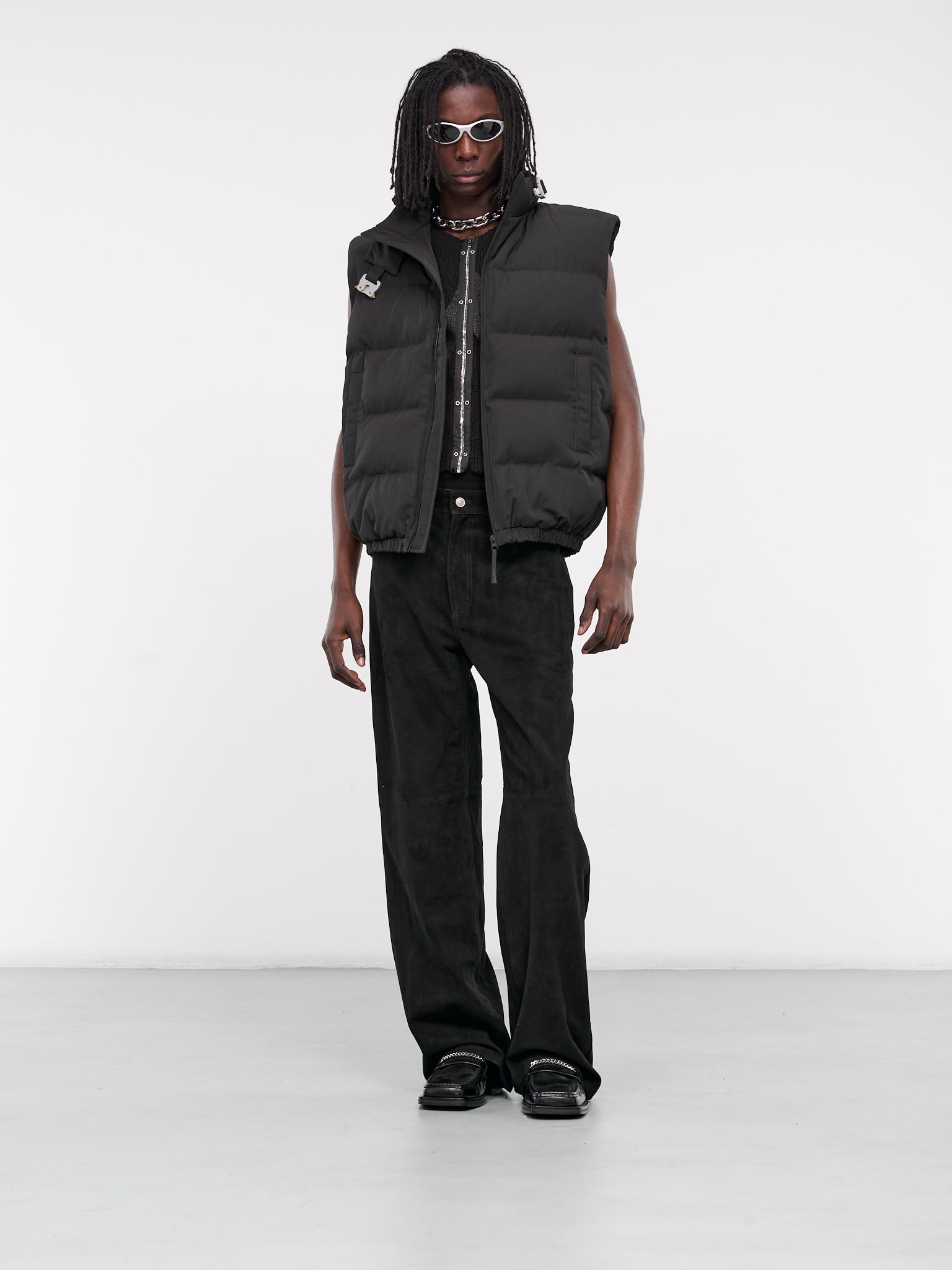 Buckle Puffer Vest (AAUOU0443FA01-BLACK)