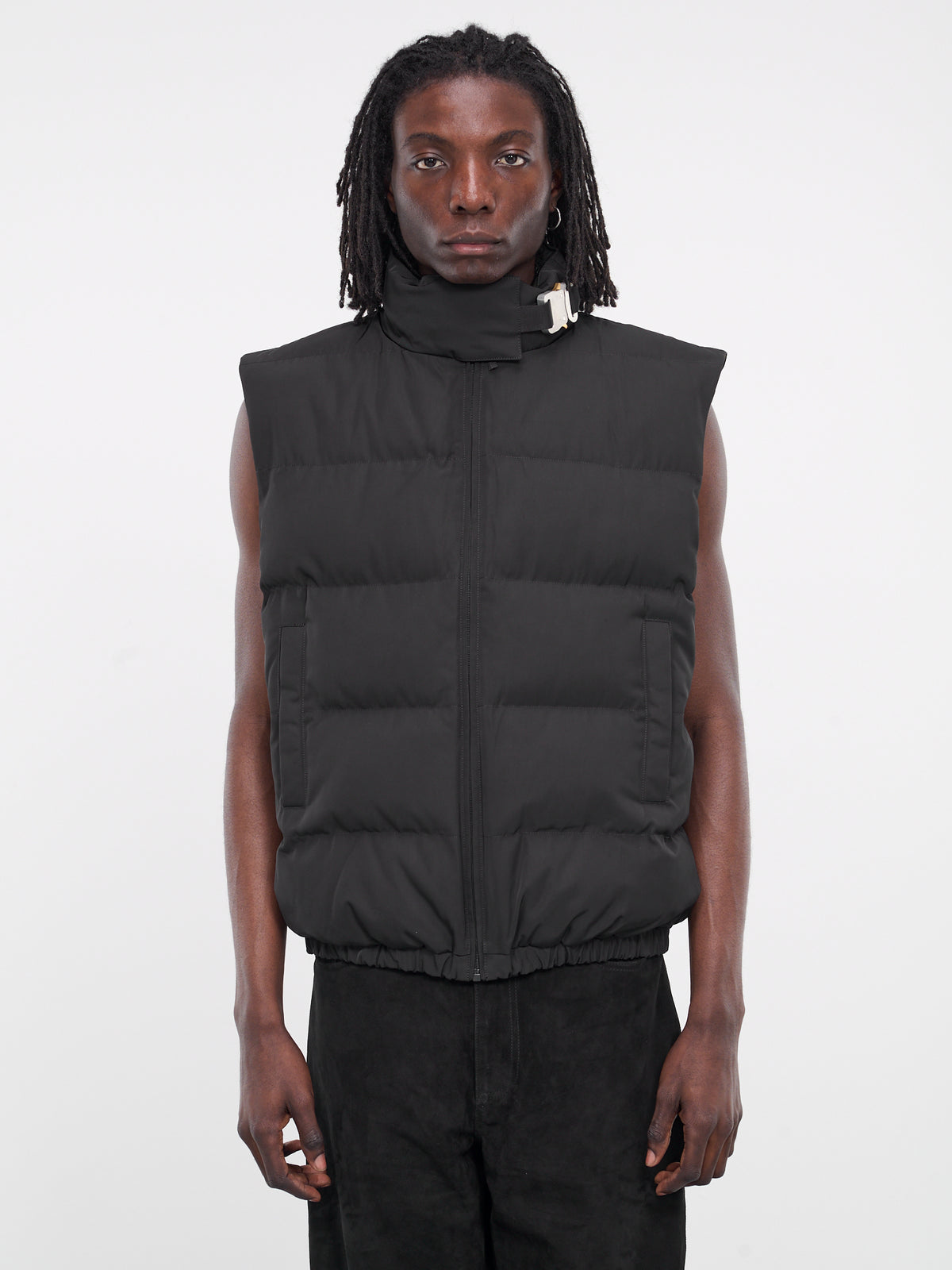 Buckle Puffer Vest (AAUOU0443FA01-BLACK)