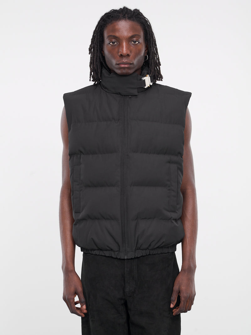Buckle Puffer Vest (AAUOU0443FA01-BLACK)