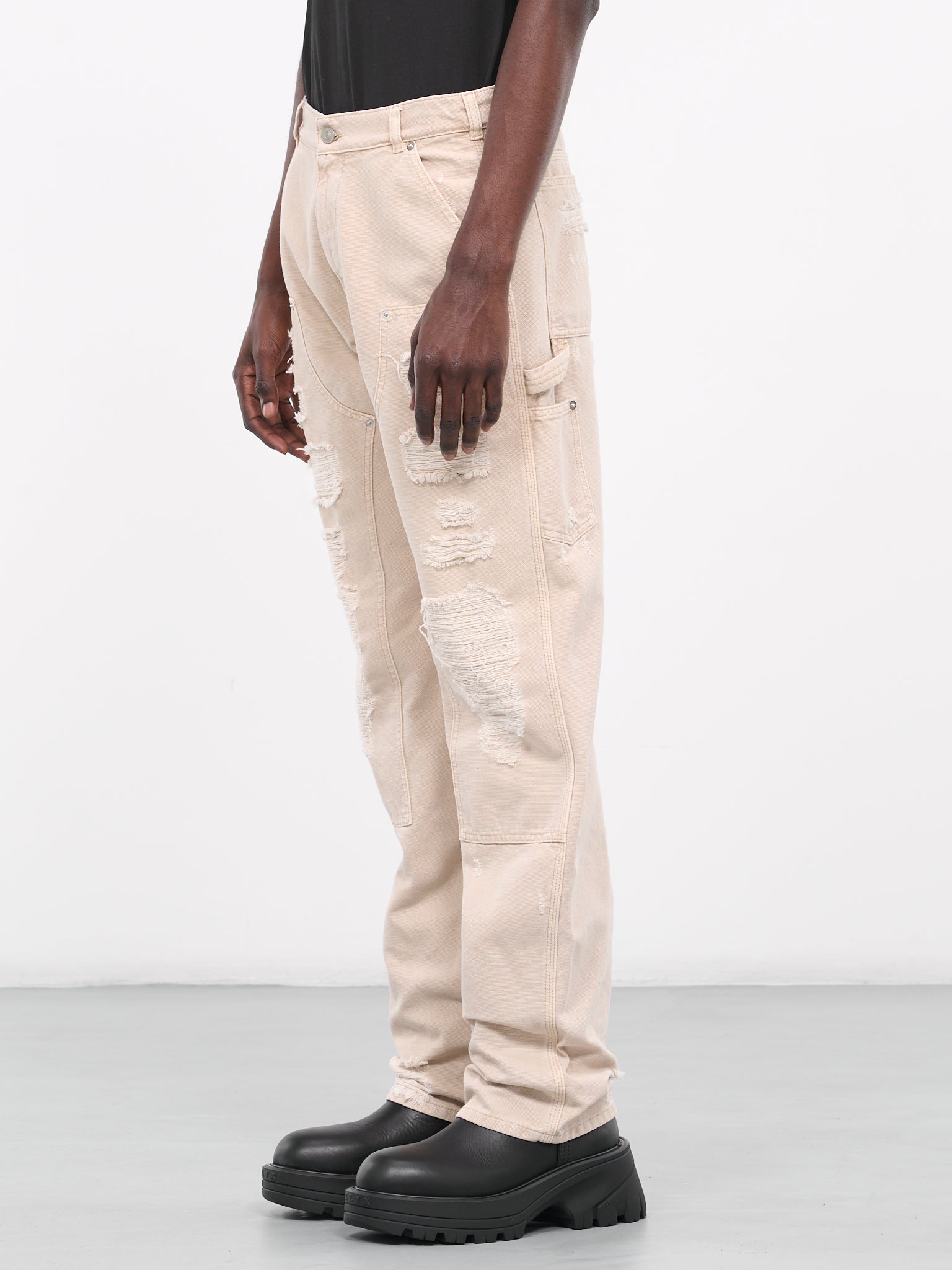 Destroyed Carpenter Pants (AAUPA0411FA01-WTH0005-OFFWHITE)