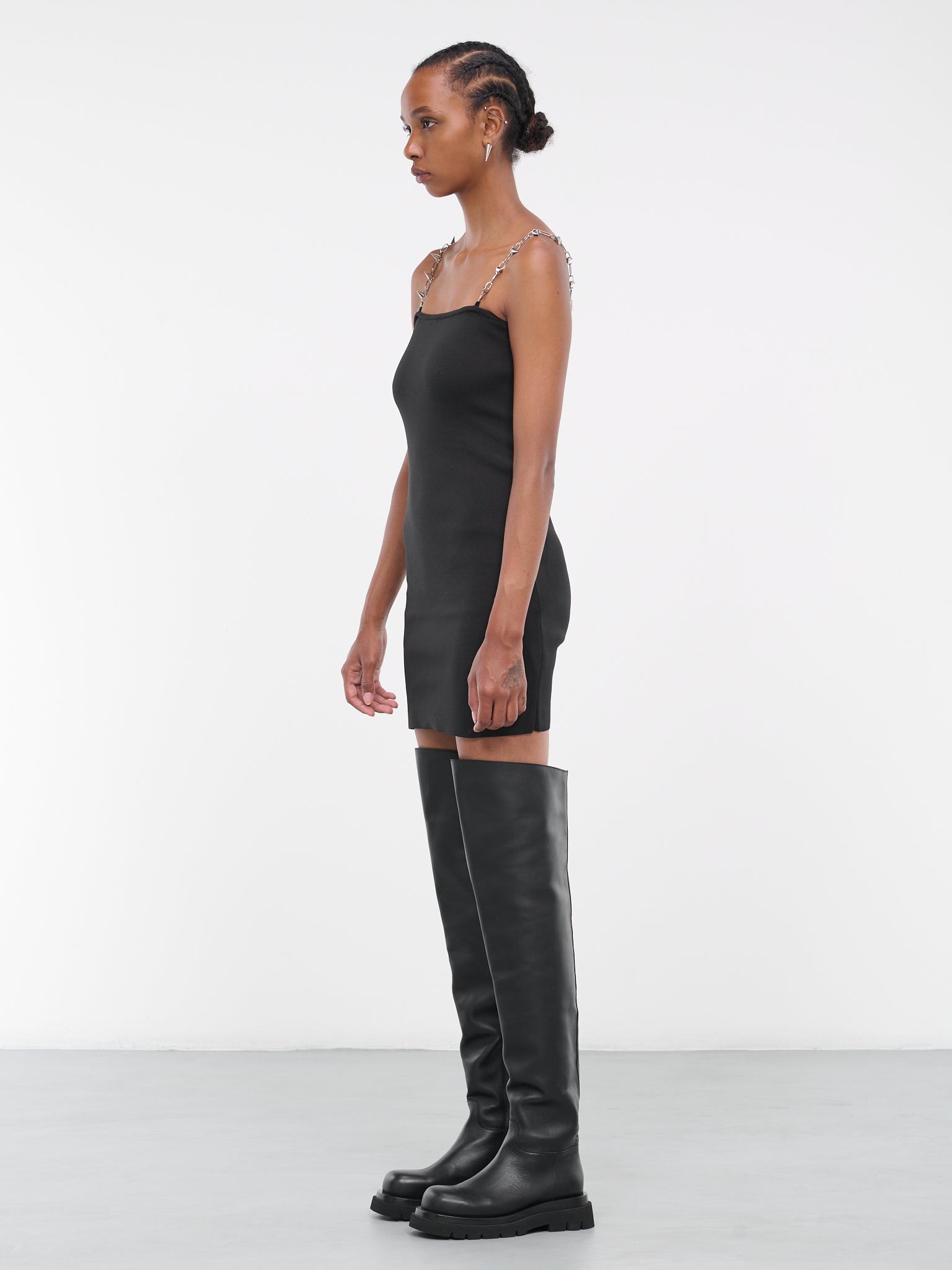 Stud Strap Mini Dress (AAWKN0216YA01-BLK0001-BLACK)