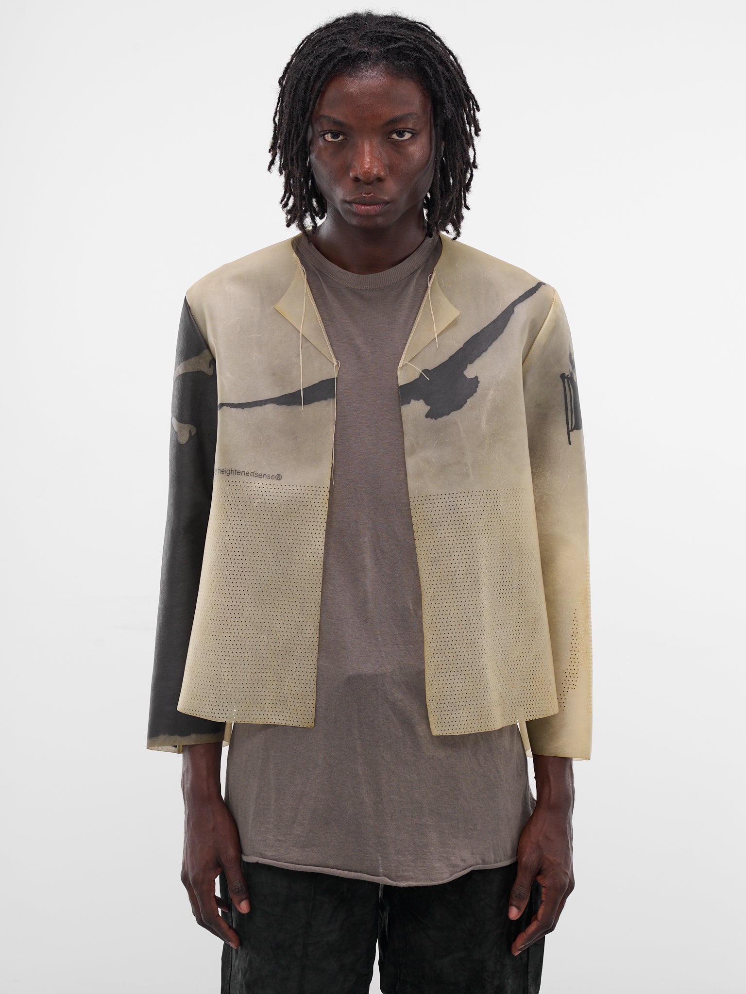 Transparent 2ndskin Graphic Leather Blazer (ABDC-2NDSKIN-OFF-WHITE)