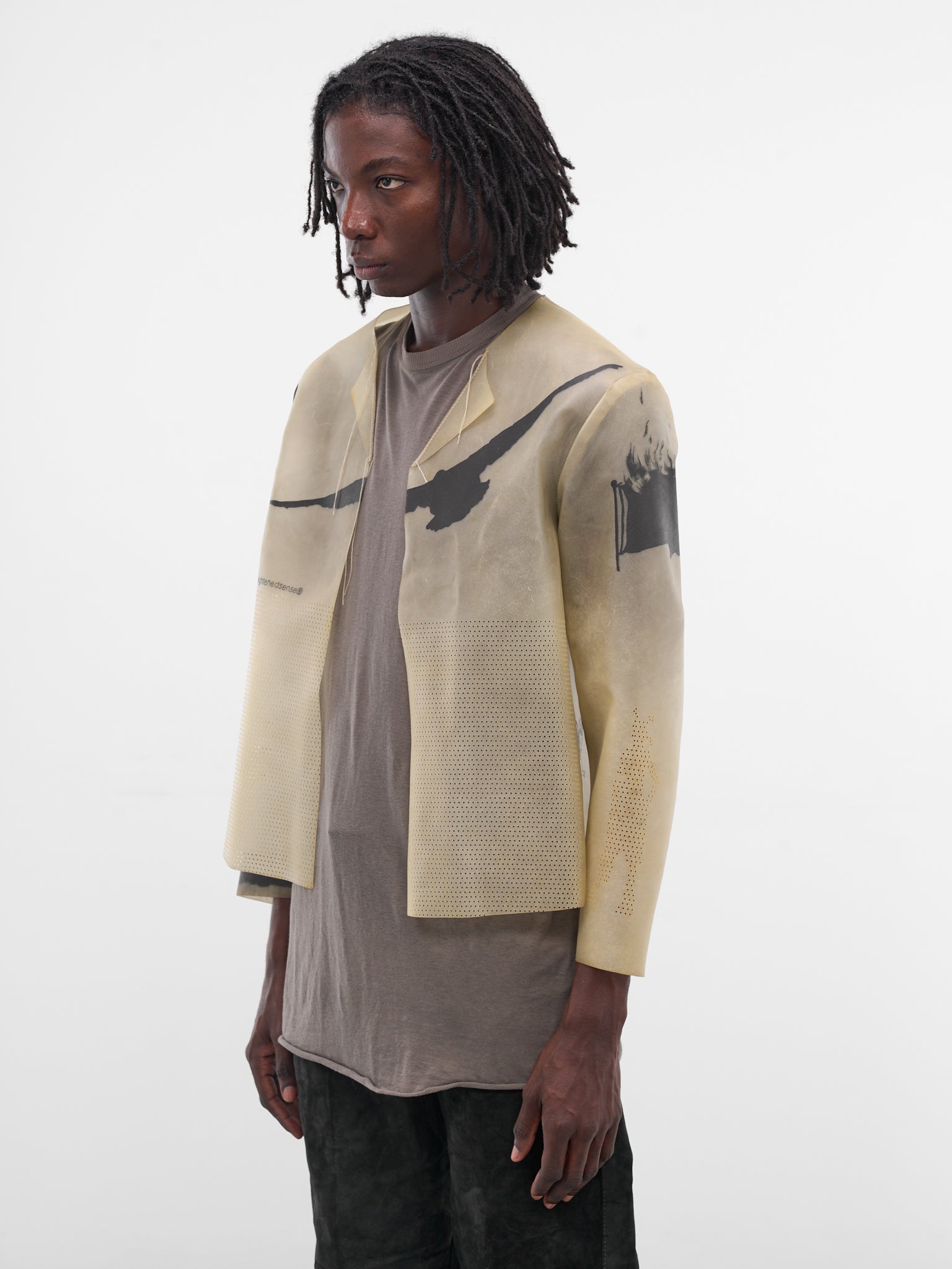 Transparent 2ndskin Graphic Leather Blazer (ABDC-2NDSKIN-OFF-WHITE)