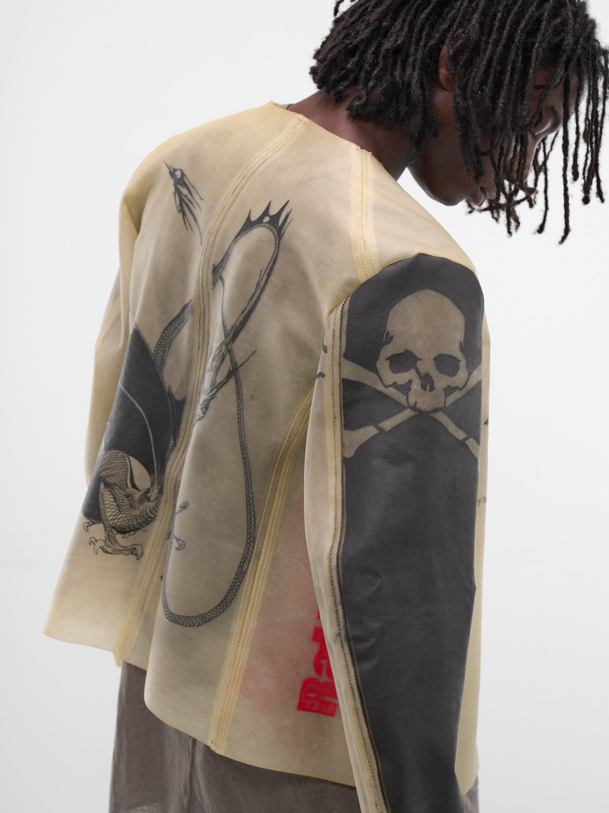 Transparent 2ndskin Graphic Leather Blazer (ABDC-2NDSKIN-OFF-WHITE)