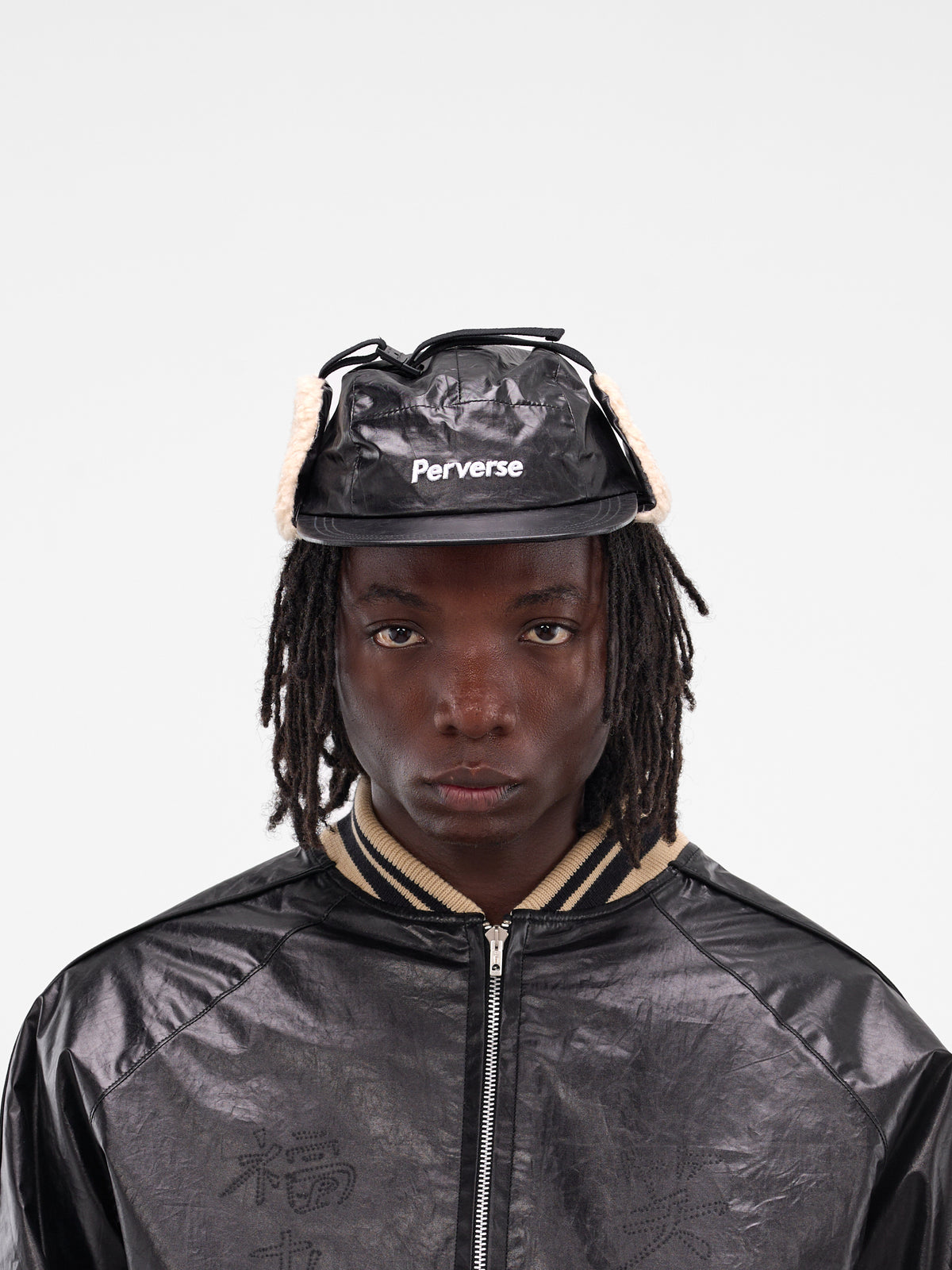 Black Faux Paper Aviator Caps (AC-SV-NGA-1002-BLACK)