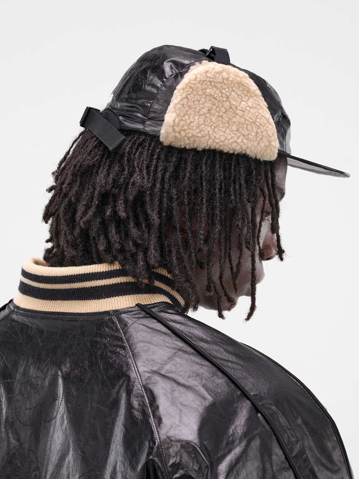 Black Faux Paper Aviator Caps (AC-SV-NGA-1002-BLACK)