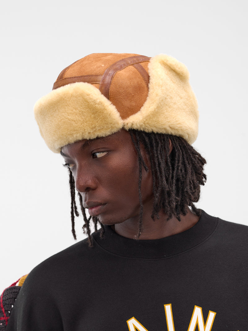 Beige Mouton Aviator Cap (AC-SV-NGA-1004-BEIGE)