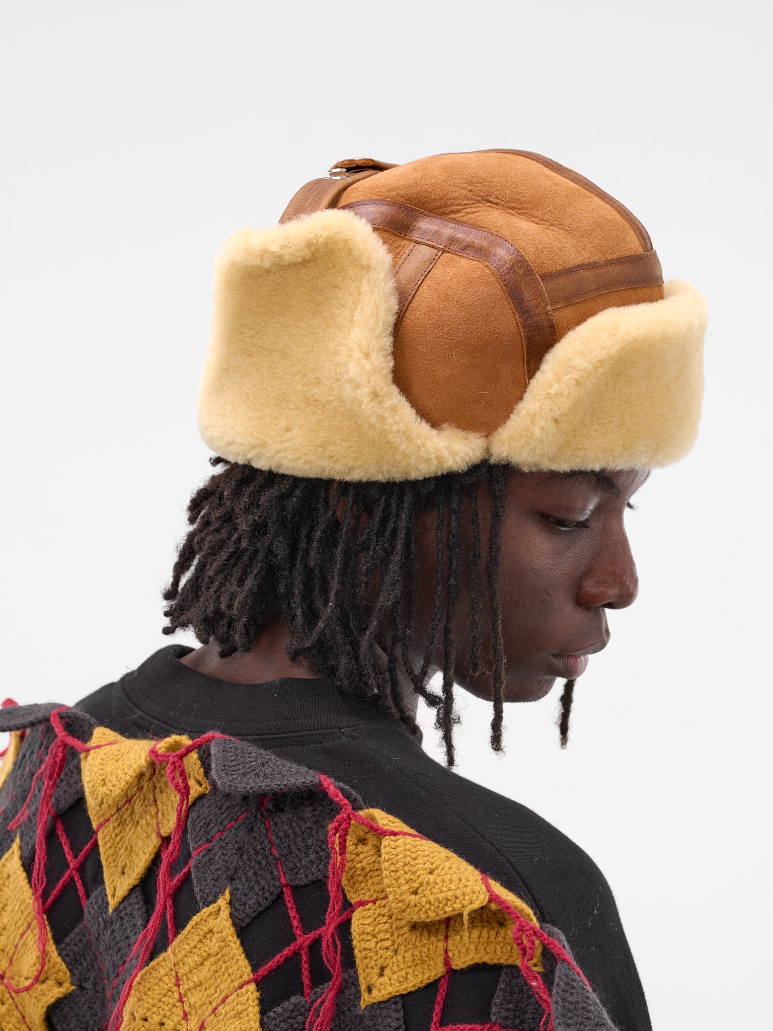 Beige Mouton Aviator Cap (AC-SV-NGA-1004-BEIGE)