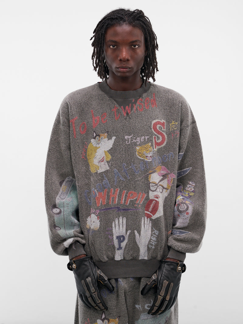 Black Bone Embroidered Leather Gloves (AC-SV-NGA-1005-BLACK)