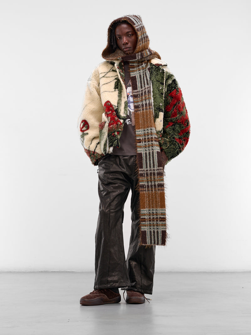 White Graphic Four Pile Jacket (JK-SV-NGA-1006-WHITE)