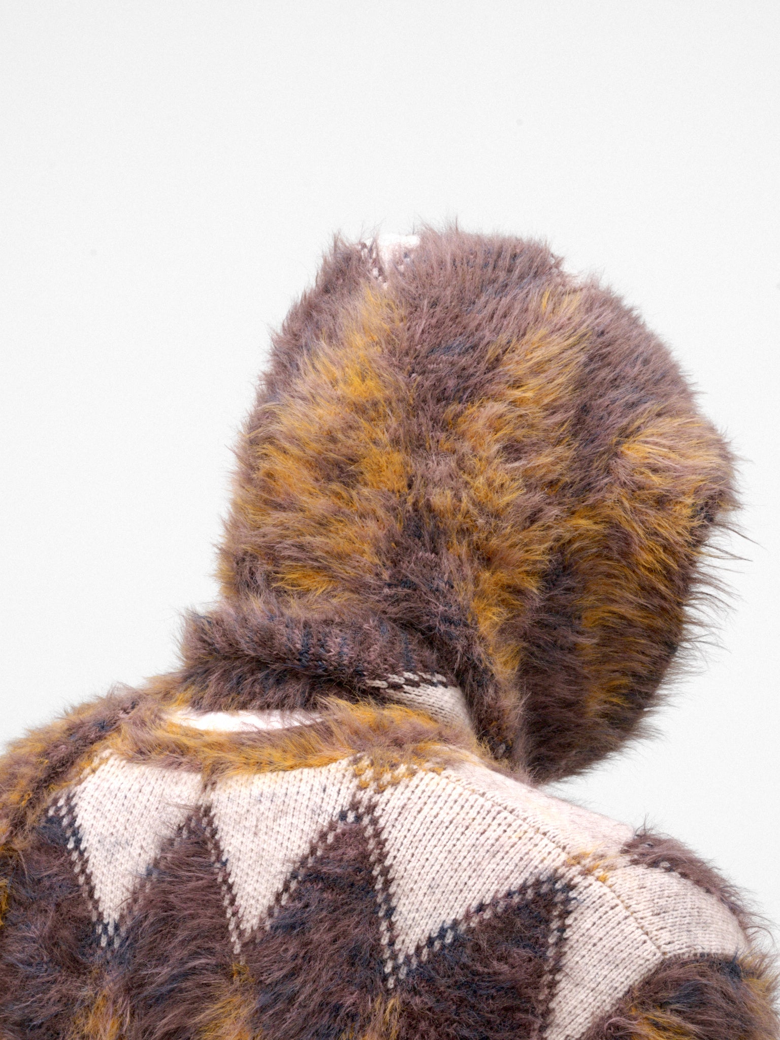 Fair Isle Knit Scarf Hood (AC-SV-NRA-1003-BROWN)