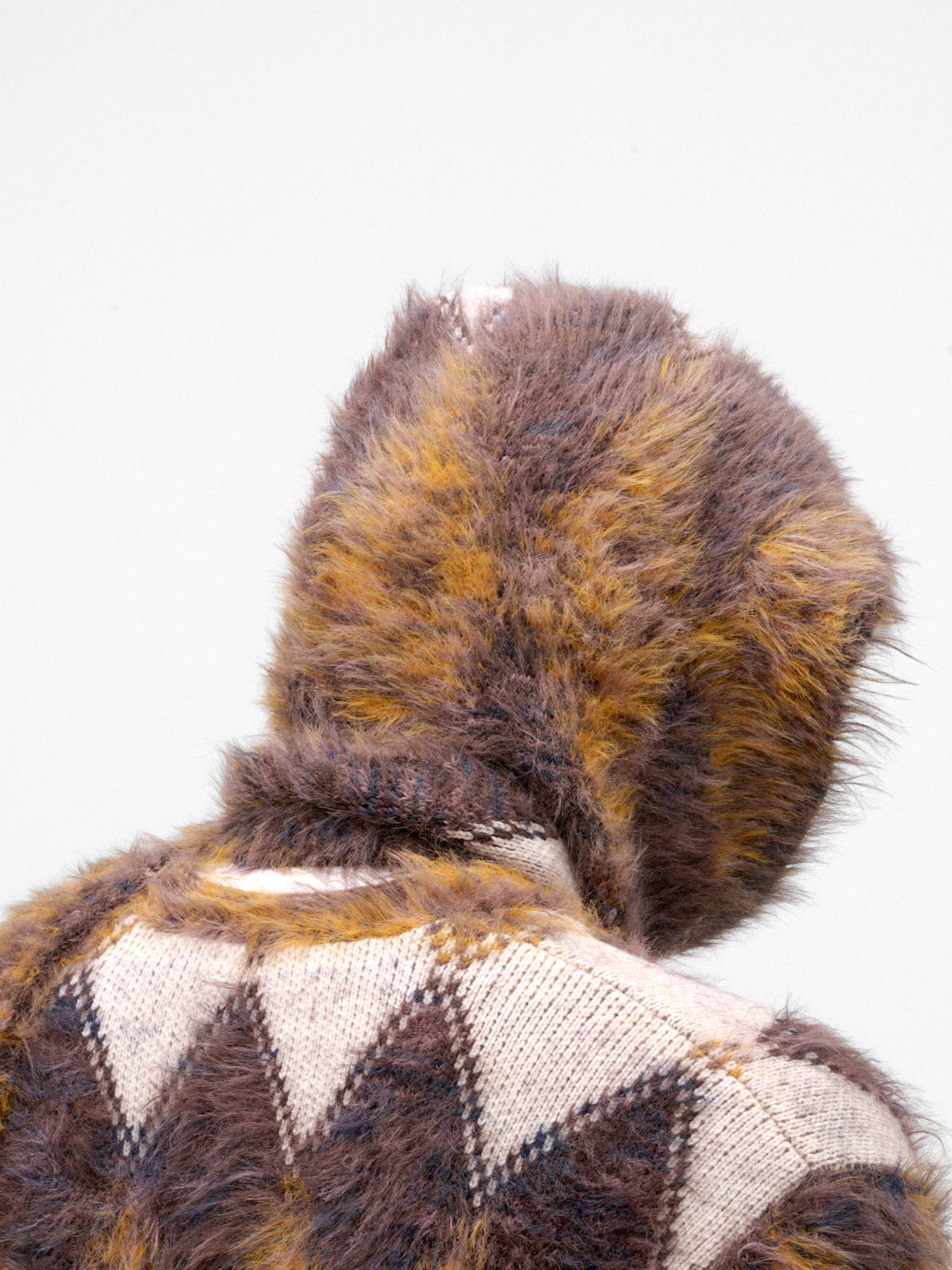 Fair Isle Knit Scarf Hood (AC-SV-NRA-1003-BROWN)
