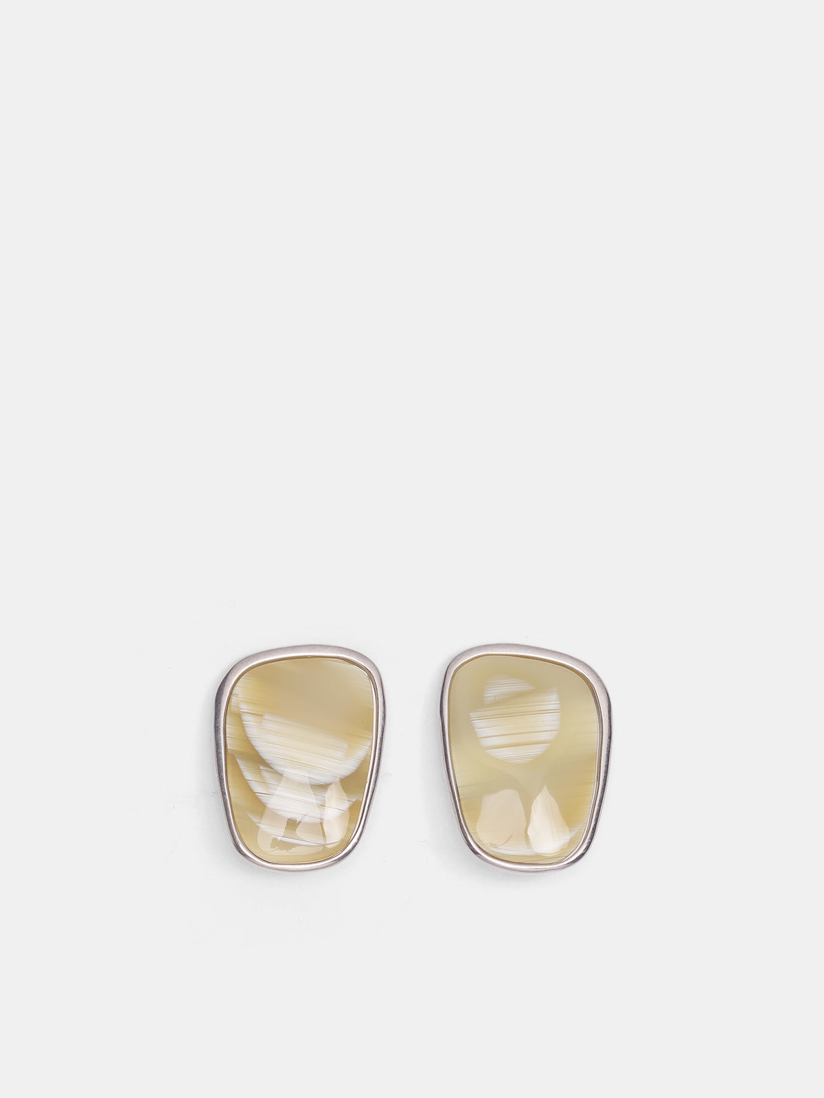 Cream Stone Earrings (AC-UX-JEW000004-SILVER-CREAM)