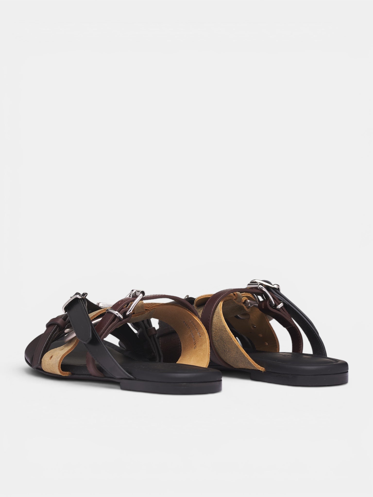 Brown Multi-Strap Leather Sandals (AC-UX-SHOE000005-MULTI-BROWN)
