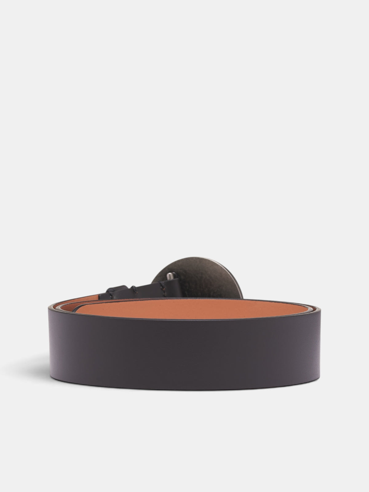 Black Leather Button Buckle Belt (AC-UX-SLGS000020-BLACK-CAMEL)