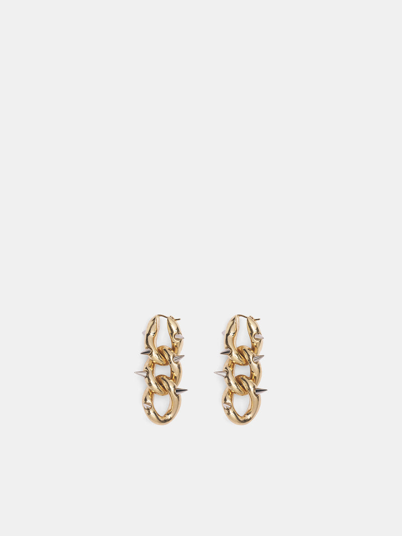 Gold Copper Chunky Chain Earrings (AC-WN-JEWE000005-SEMI-MATT-GOL)