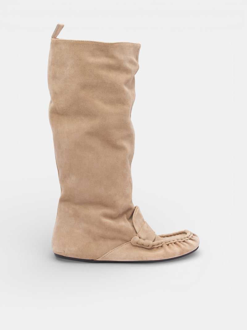 ACNE STUDIOS Suede Slouch Saddle Boots | H.Lorenzo - front