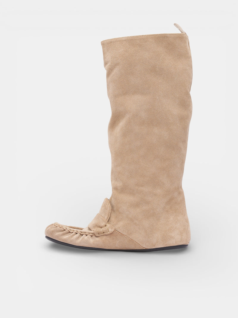 ACNE STUDIOS Suede Slouch Saddle Boots | H.Lorenzo - left side