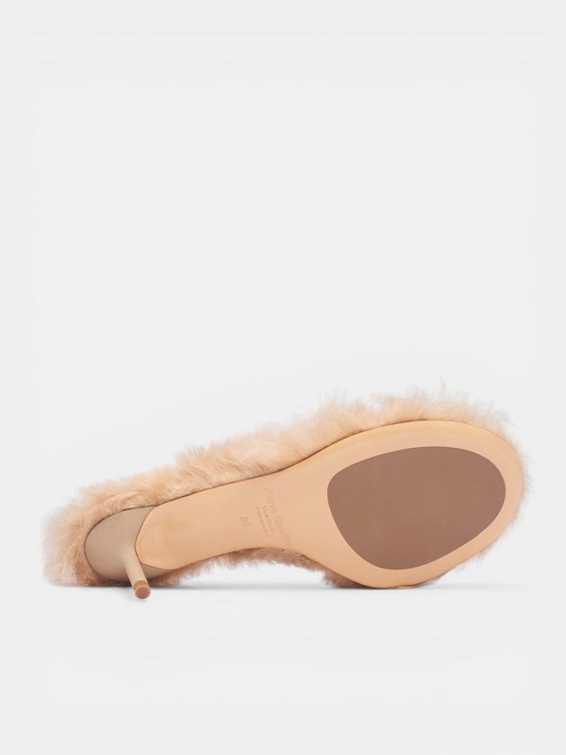 Beige Furry Shearling Kitten Heels (AC-WN-SHOE000024-BISCUIT-BEIGE)