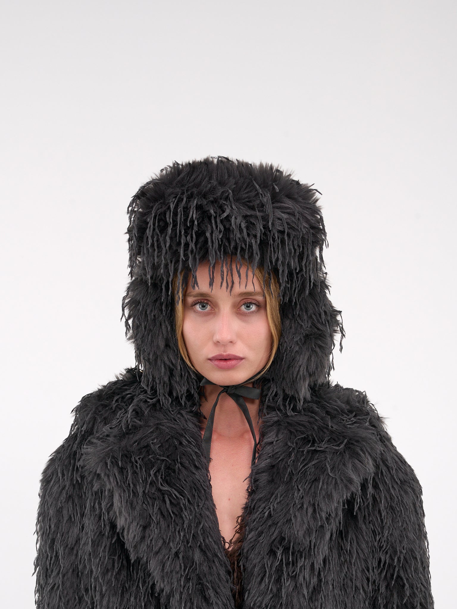 Faux Fur Chapka Hat (AC018-ASH-GREY-GUNMETAL)