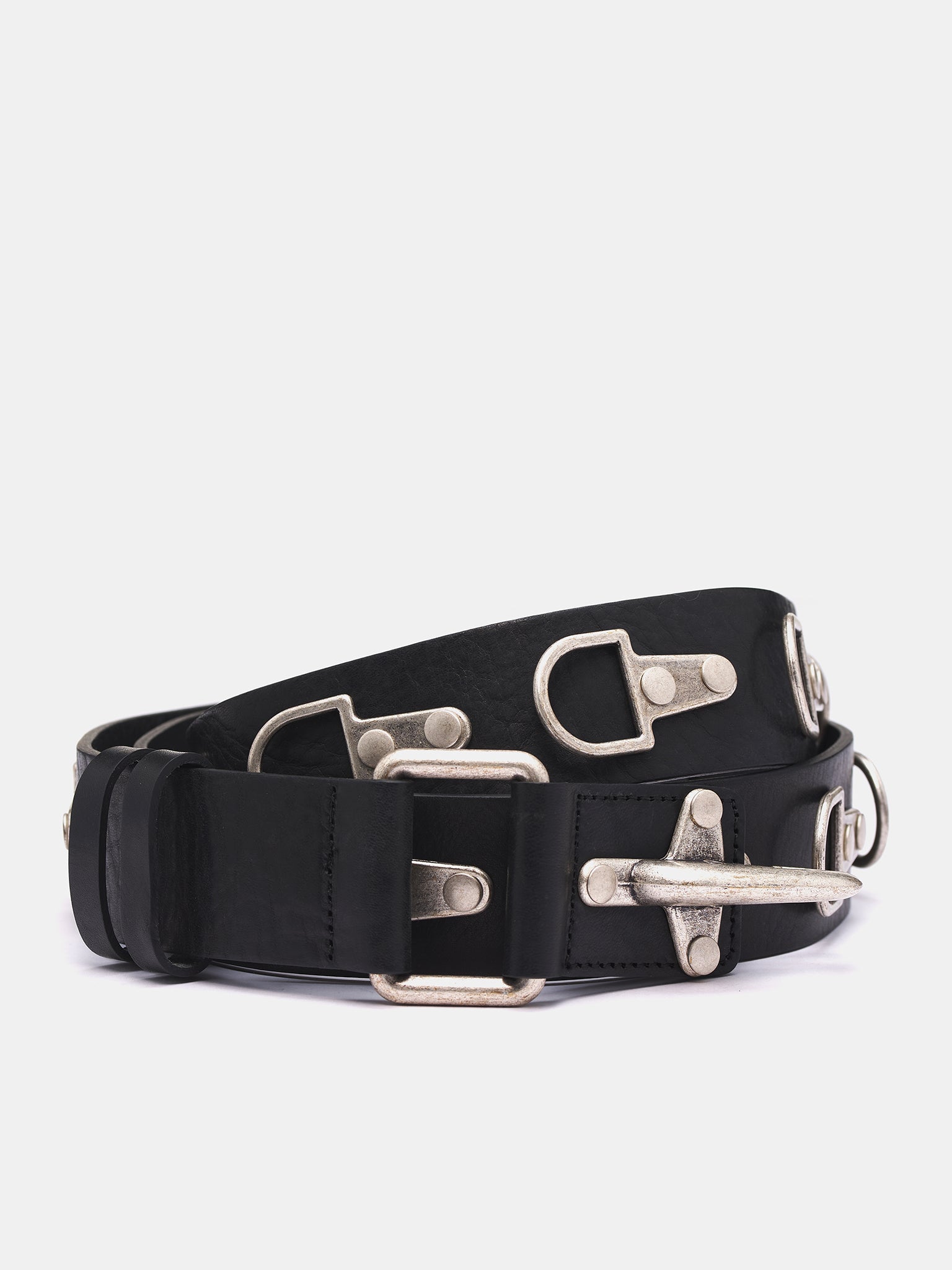 Clasp Leather Belt (AC0503-BLACK)