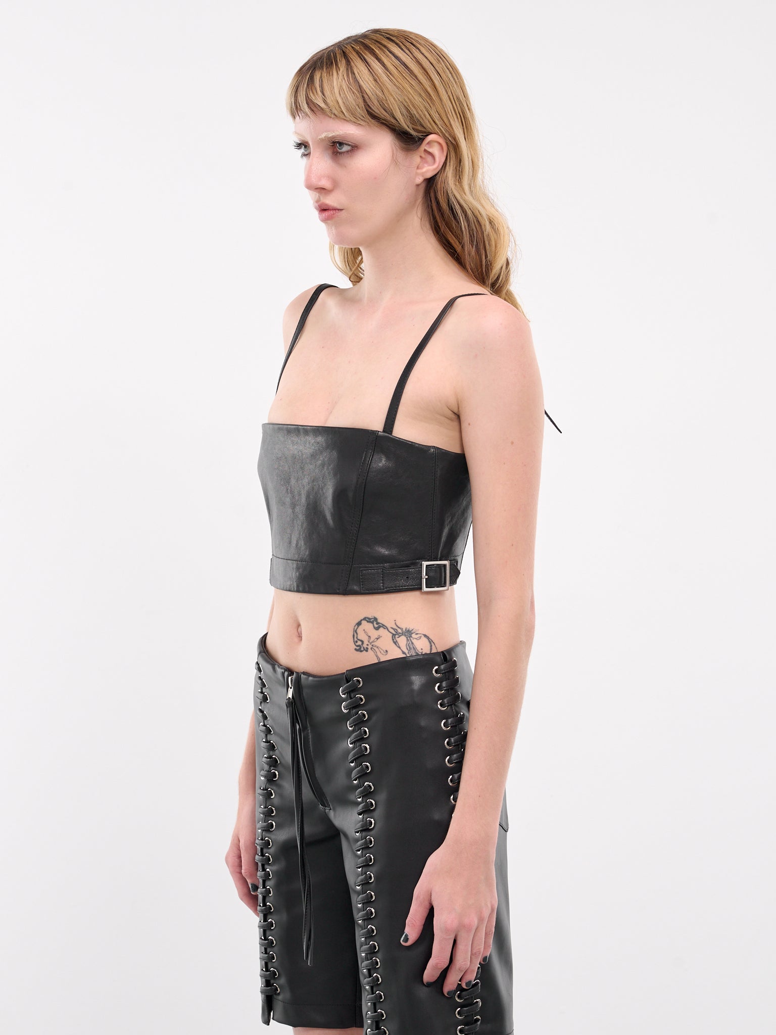 Leather Bustier Top (AC0711-900-BLACK)