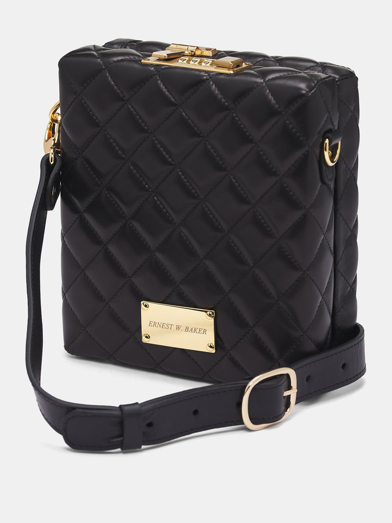 Black Quilted Leather Present Bag (AC16B-LE11-BLACK)