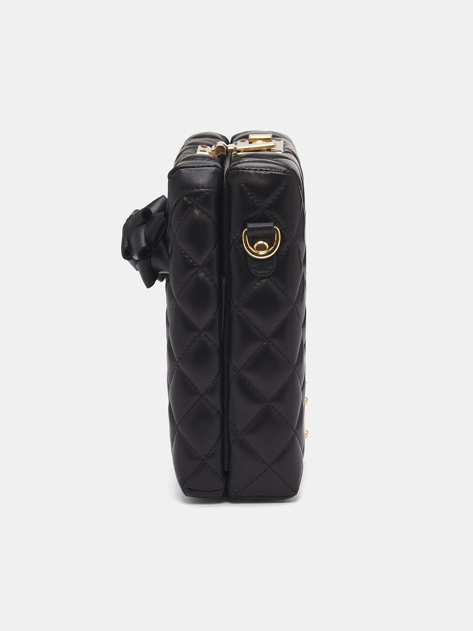 Black Quilted Leather Present Bag (AC16B-LE11-BLACK)