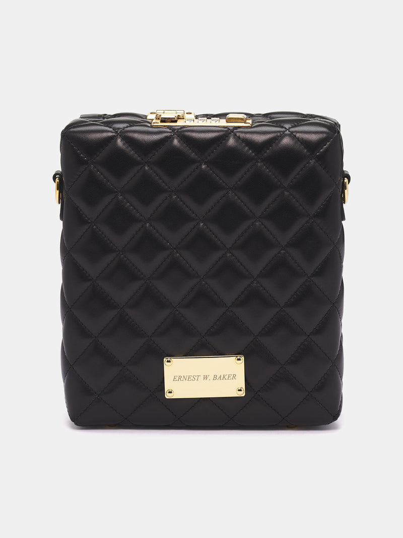 Black Quilted Leather Present Bag (AC16B-LE11-BLACK)