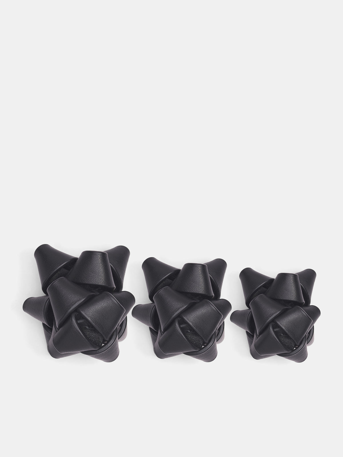 Black Leather Gift Bow Brooch (AC37-LE01-BLACK)