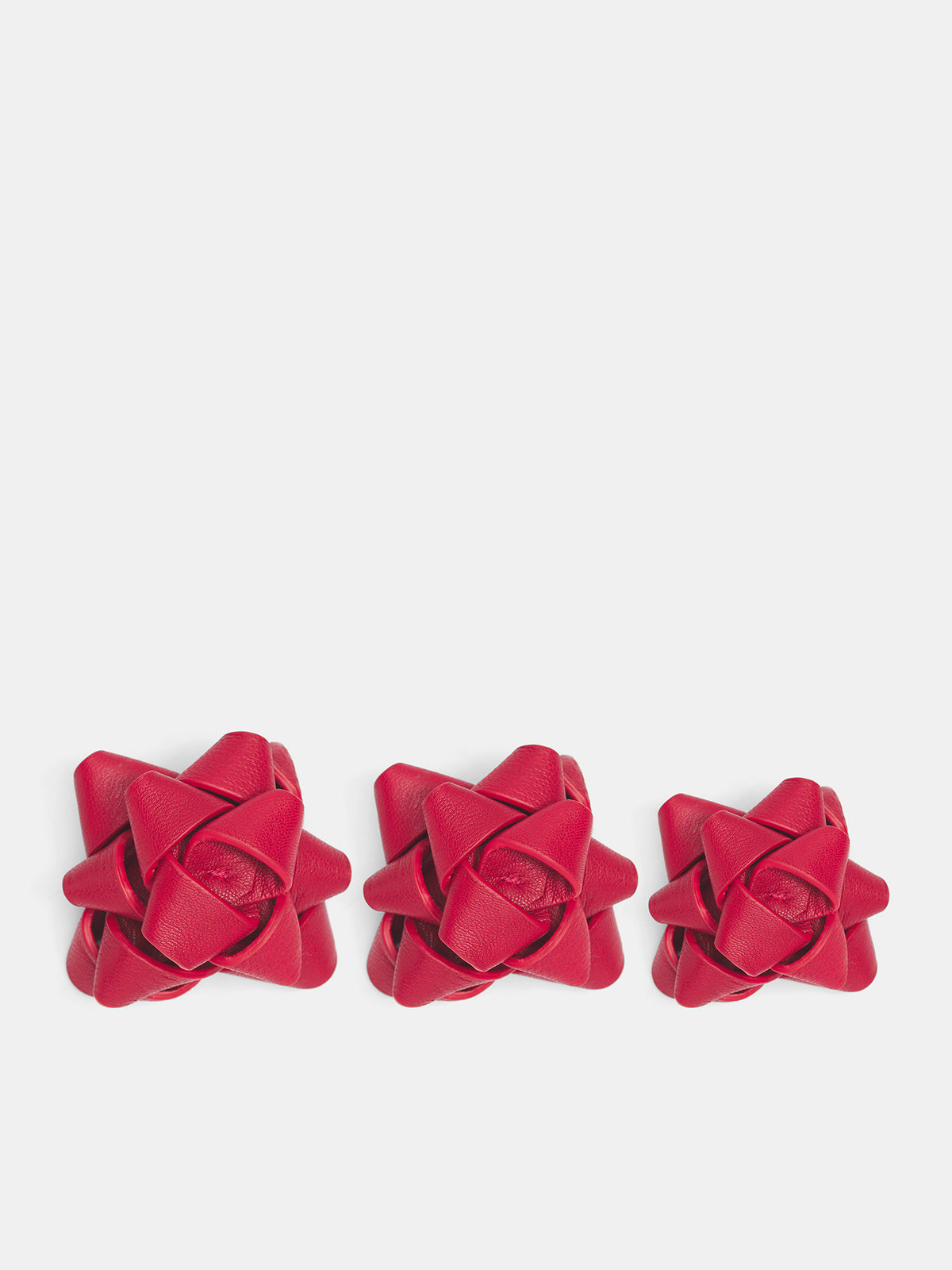 Red Leather Gift Bow Brooch (AC37-LE02-RED)